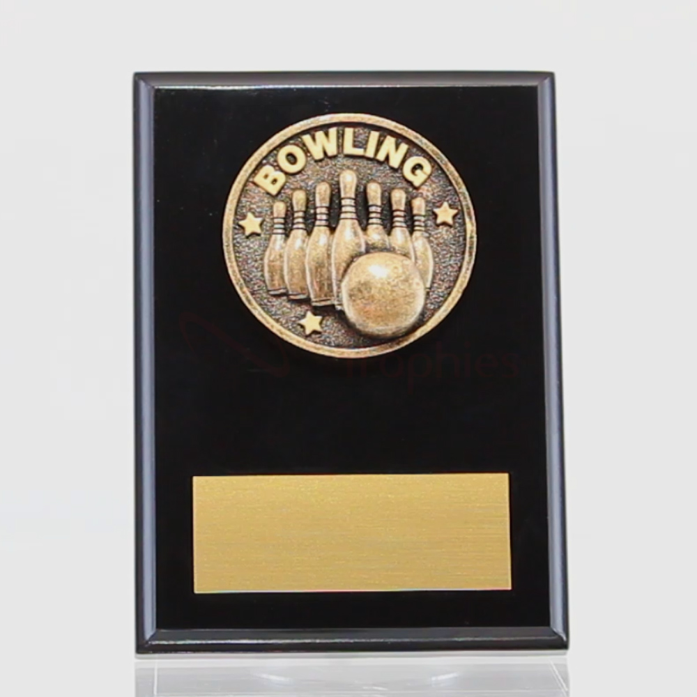 Spartan Tenpin Bowling Black Plaque 150mm